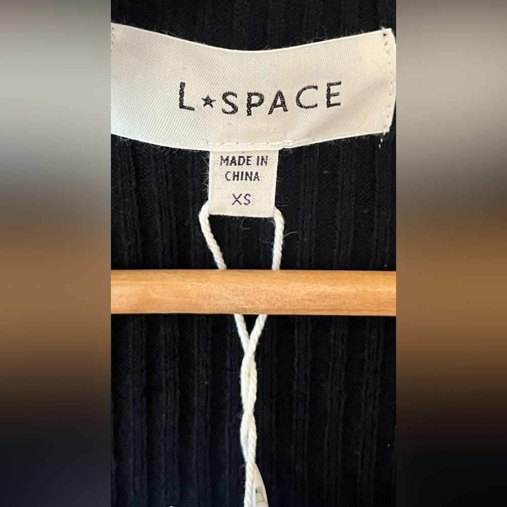 L* Space Camryn Ribbed Pullover Long Sleeve Top Women's Size XS Black - Picture 4 of 6